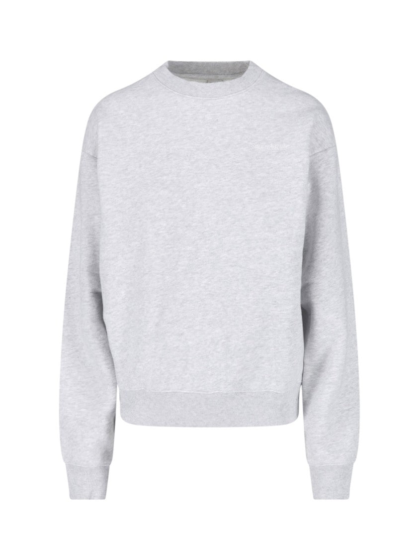 Sporty And Rich Heather Grey Crew Neck Cotton-Blend Sweatshirt