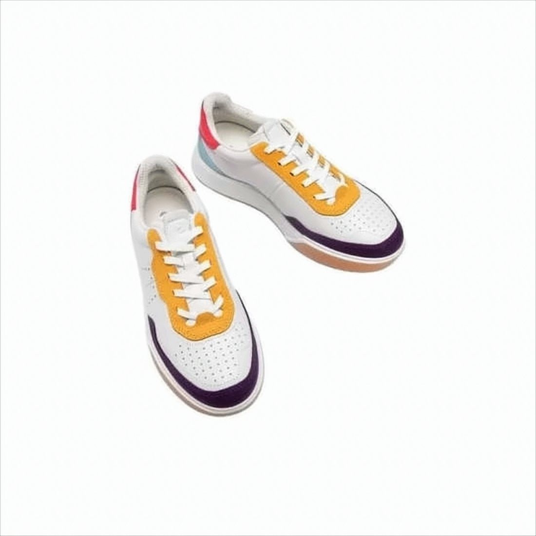 Ecco Perforated White Leather Sneakers
