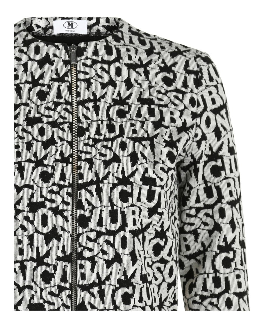 M Missoni Allover Logo Pattern Black Jacket