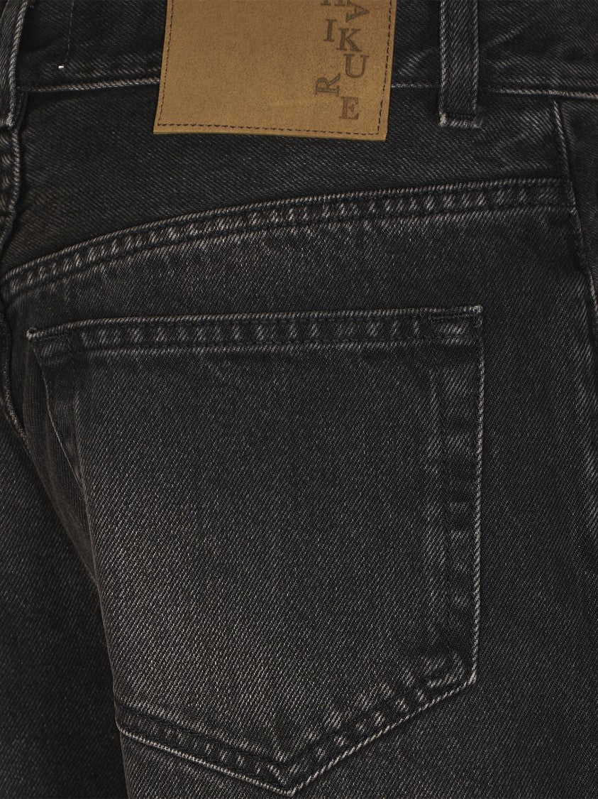 Haikure High-Waisted Wide-Leg Jeans With Vintage Faded Finish