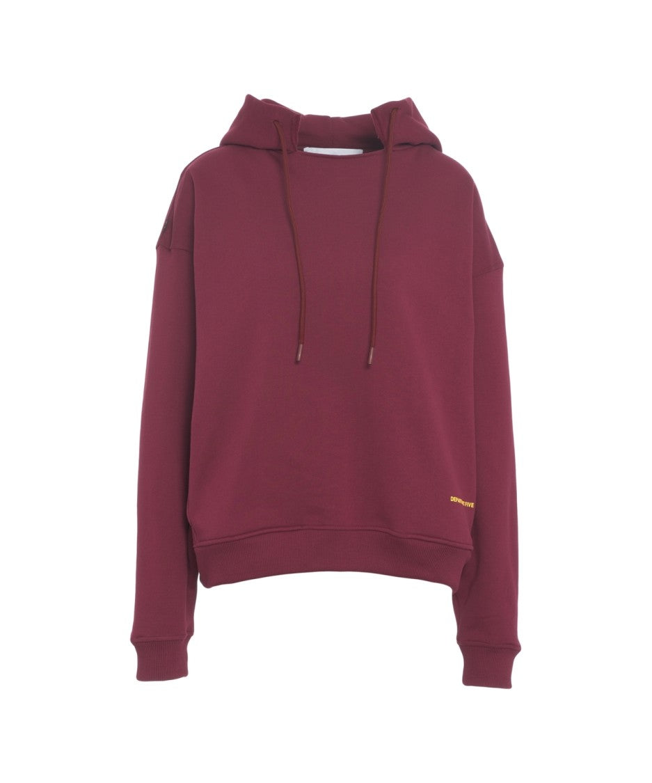 Department Five Burgundy Oversized Hoodie With Drawstring Hood And Ribbed Cuffs