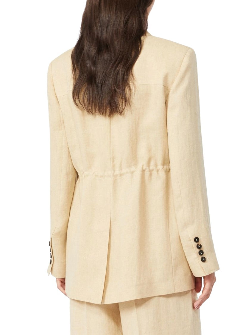 Max Mara Relaxed Linen Jacket With Notched Lapel