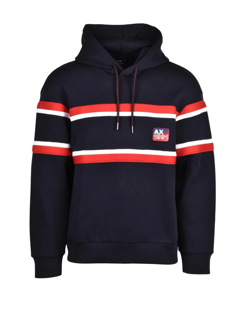 Armani Exchange Multicolor Stretch Cotton Hooded Sweatshirt
