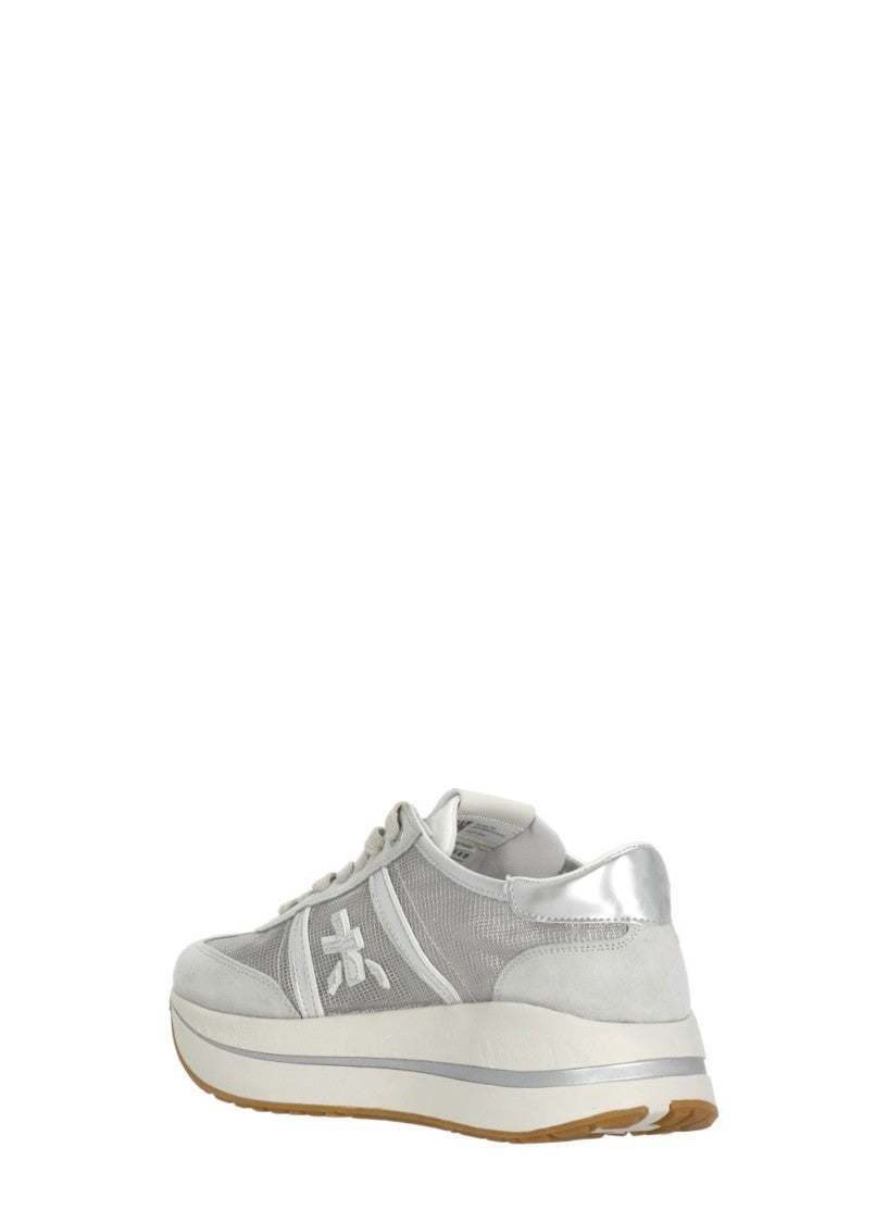 Premiata White Bethcoin 8148 Suede Inserts Sneakers