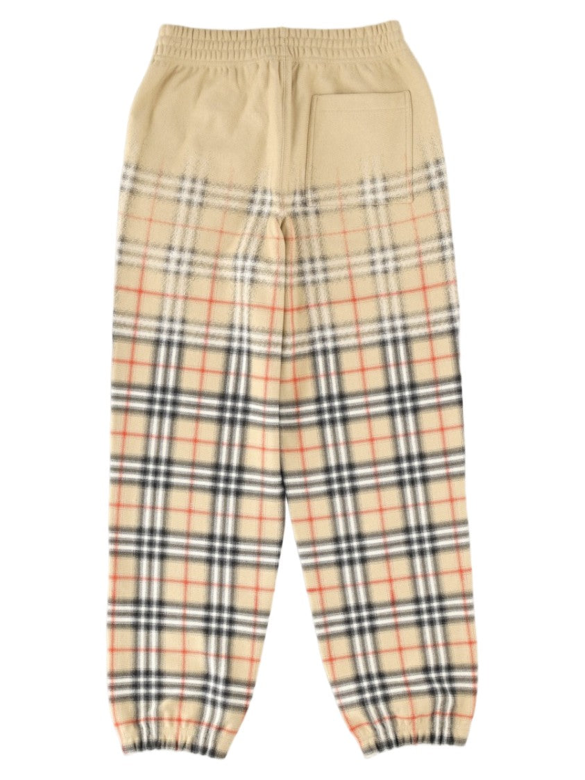 Burberry Multicolour Check Pattern Cotton Straight-Leg Pants