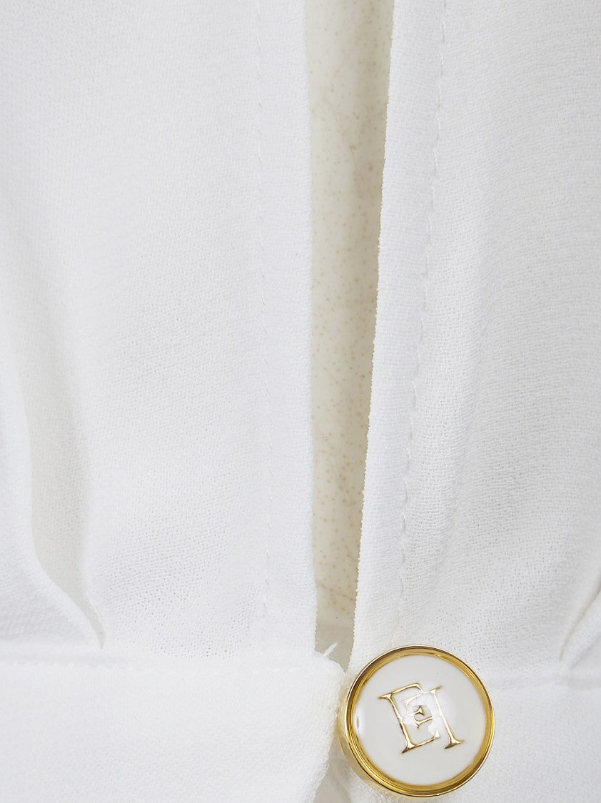 Elisabetta Franchi Draped Front Panel Long-Sleeved Bodysuit