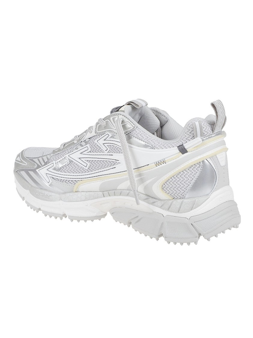 Off-White Futuristic Sneakers With Reflective Accents And Chunky Sole
