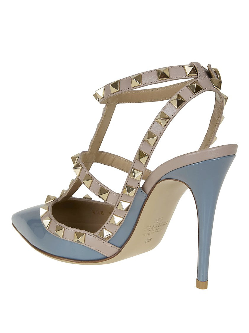Valentino Garavani Rockstud Patent Leather Pump With Pyramid Studs