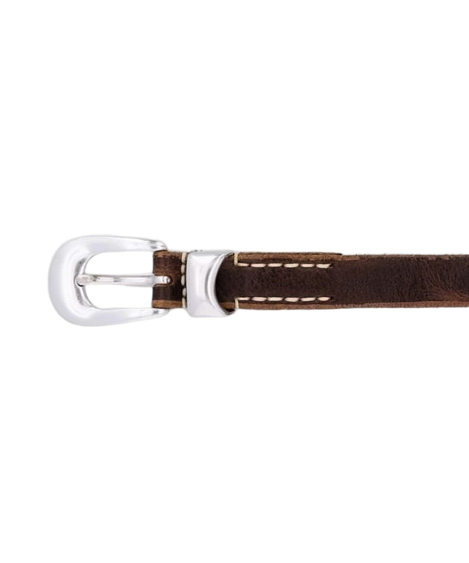 Our Legacy Calf Leather Regular Belt With Polished Silver Buckle