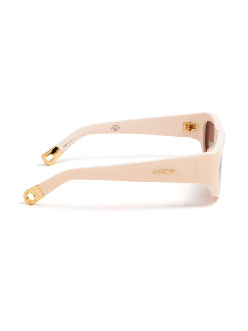 Linda Farrow Rectangular Frame Pilota Sunglasses With Glossy Finish