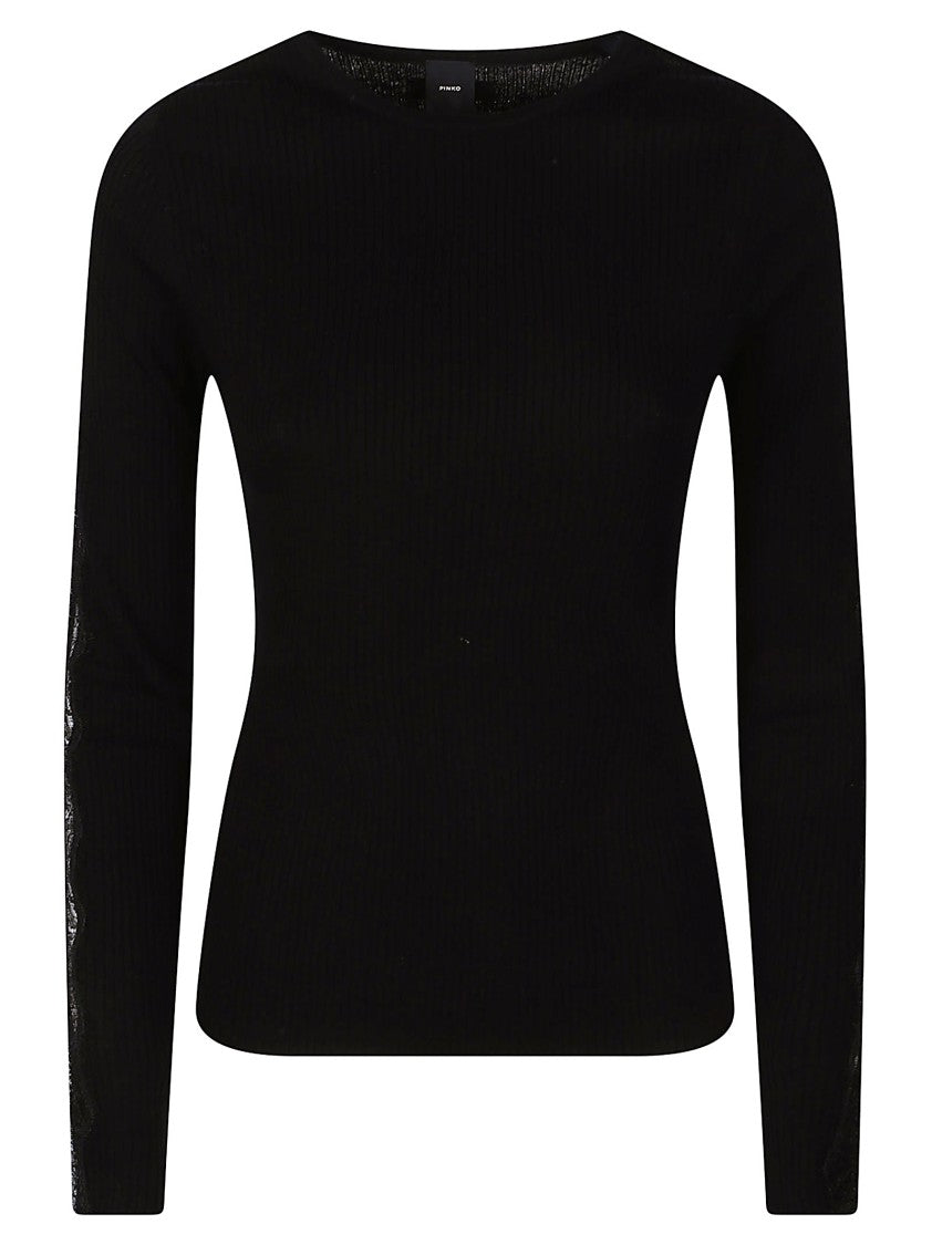 Pinko Copenaghen Fitted Lace Wool Sweater