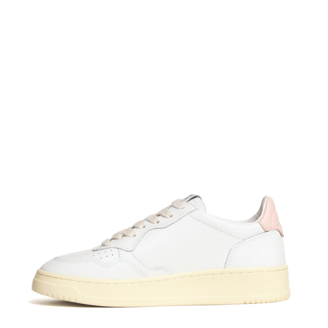 Autry White Pink Leather Medalist Low Sneakers