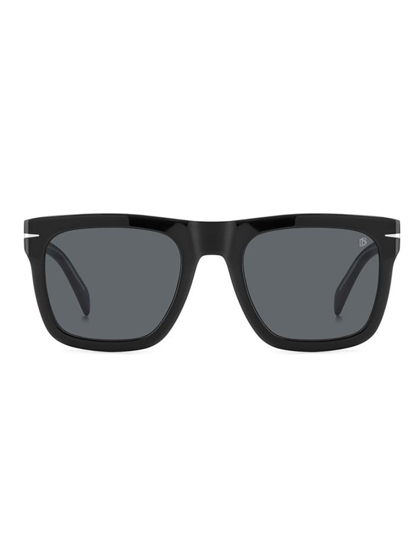 David Beckham Bold Square Frame Acetate Sunglasses With Metallic Accents
