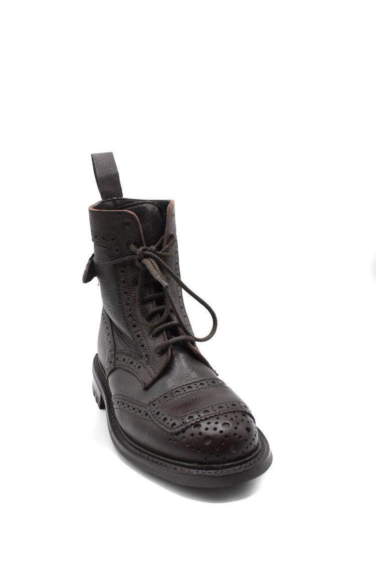 Tricker's Dark Brown Leather Buckle Bootie