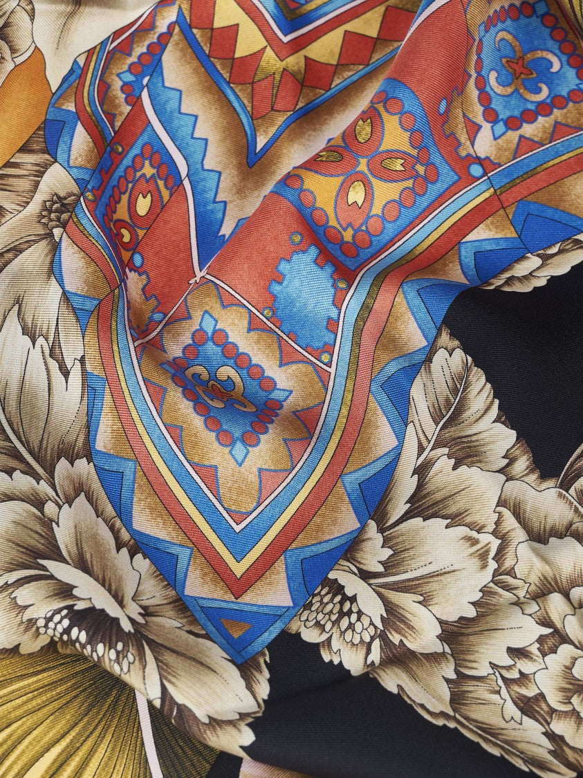 Ferragamo Silk Scarf With Elephant Design
