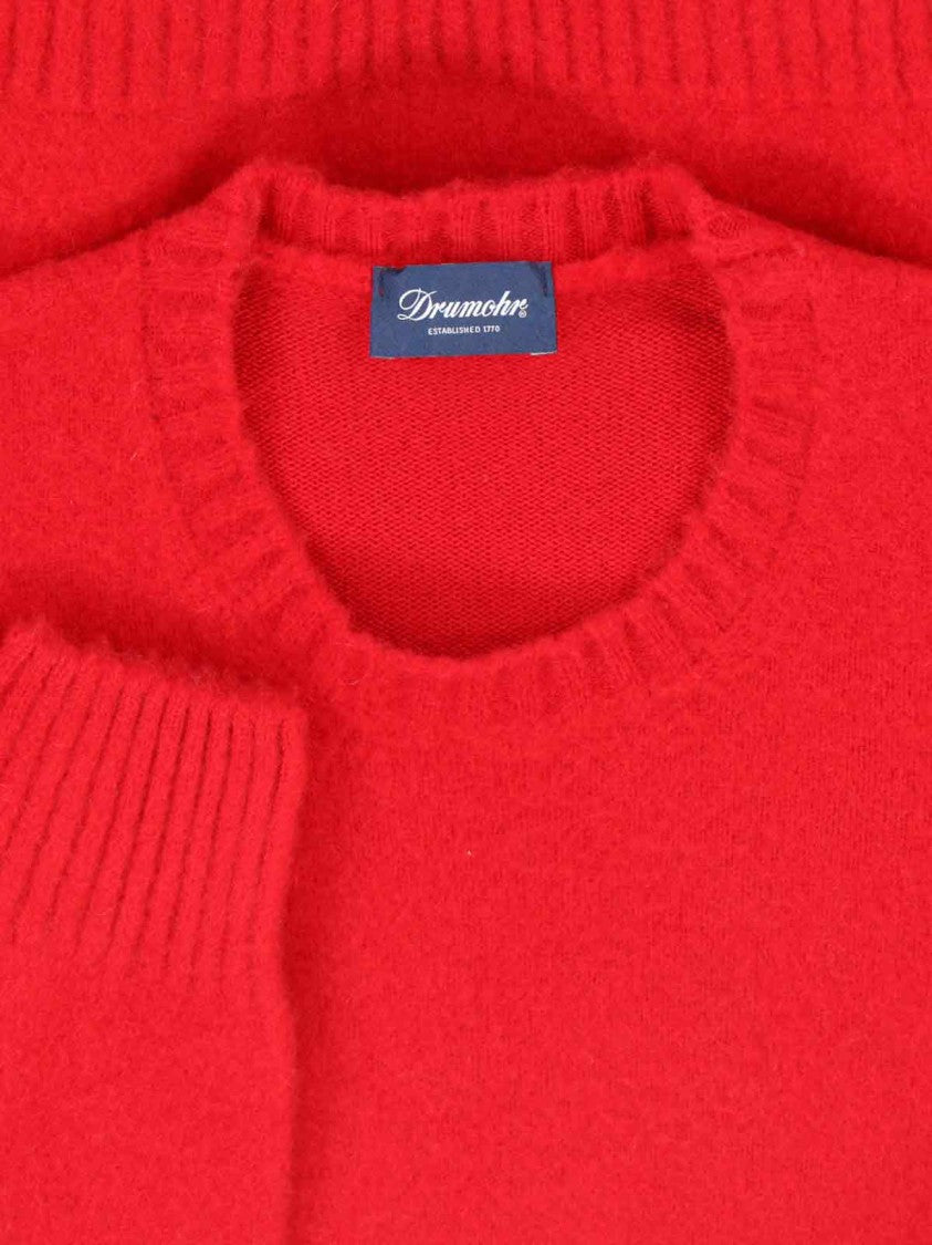 Drumohr Cashmere Sweater, Red, Crew Neck, Long Sleeves