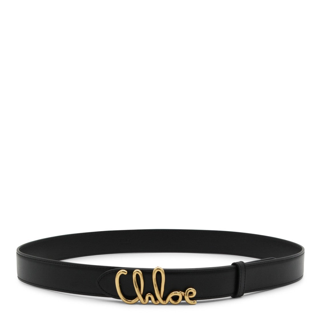 Chloé Black Leather Logo Closure Belt