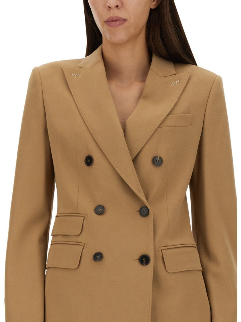 Max Mara Tailored Double-Breasted Blazer With Peaked Lapels