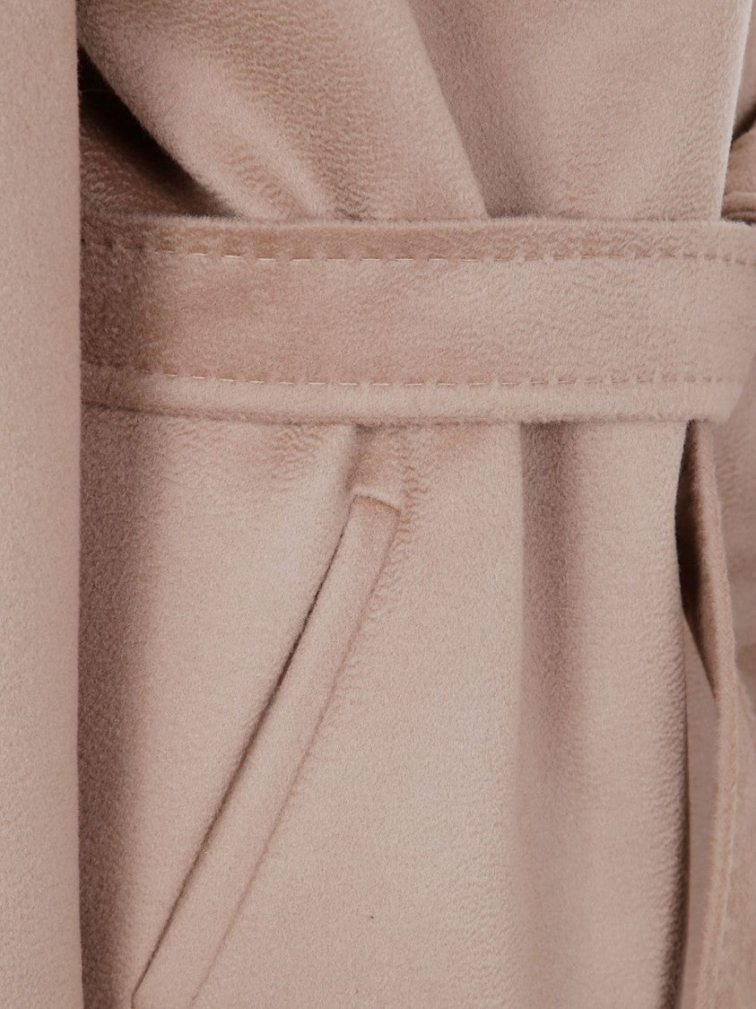 Max Mara Hooded Beige Coat With Self-Tie Belt