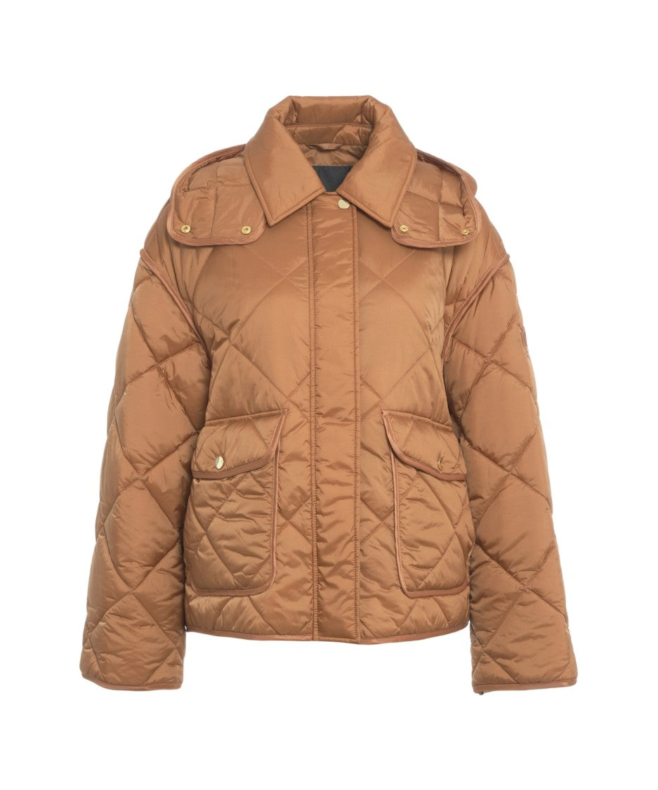 Pinko Diamond Quilted Jacket With High Collar