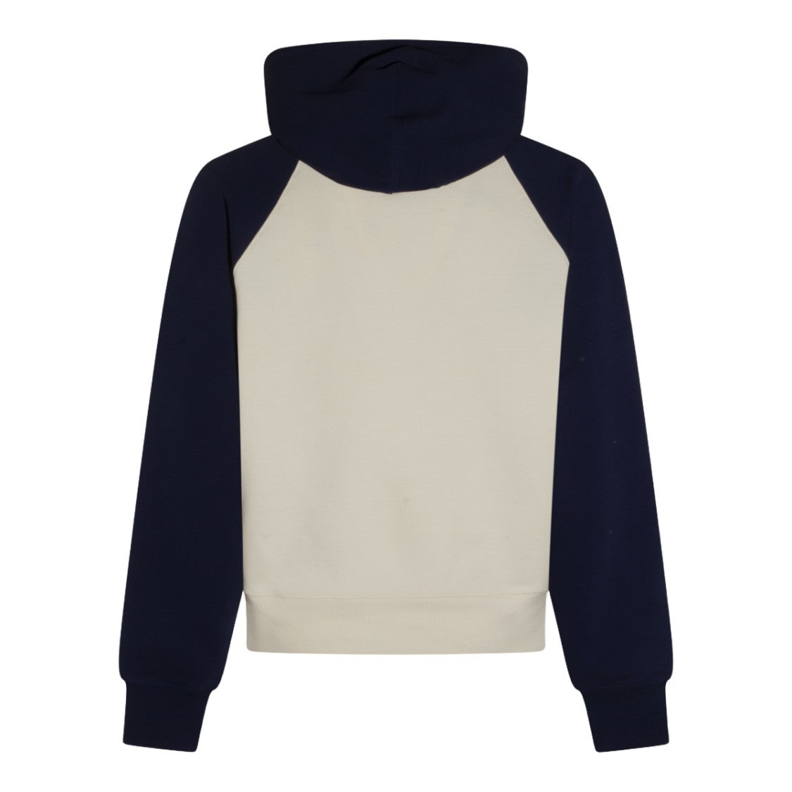 Ami Paris Two-Tone Hoodie With Textured Heart Emblem