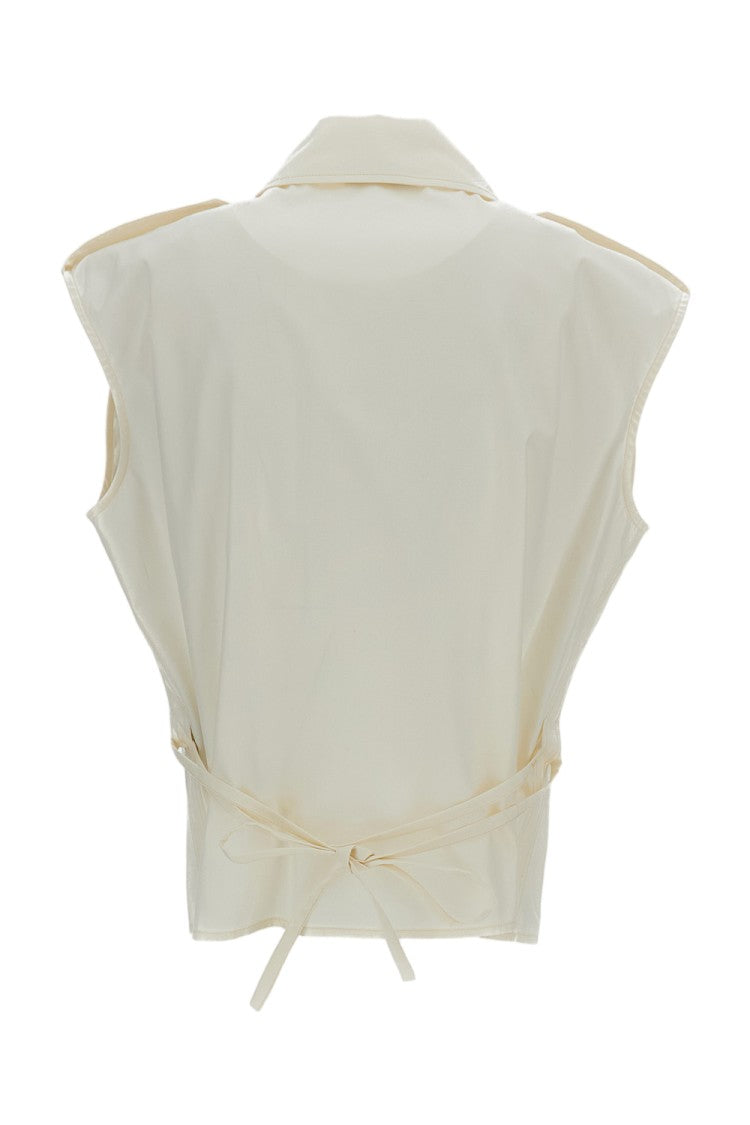 Durazzi Milano Cotton Sleeveless Top With Front Button Closure