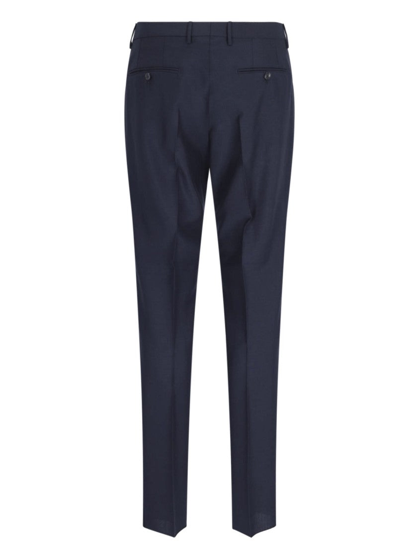 Tagliatore Blue Single Breasted Wool Blend Straight Suit