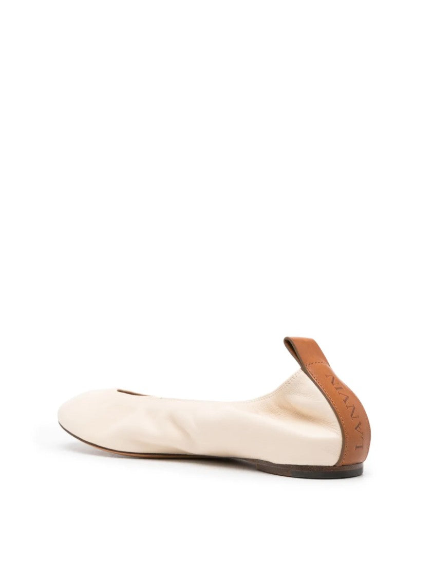 Lanvin The Nappa Leather Logo Ballerina Flat