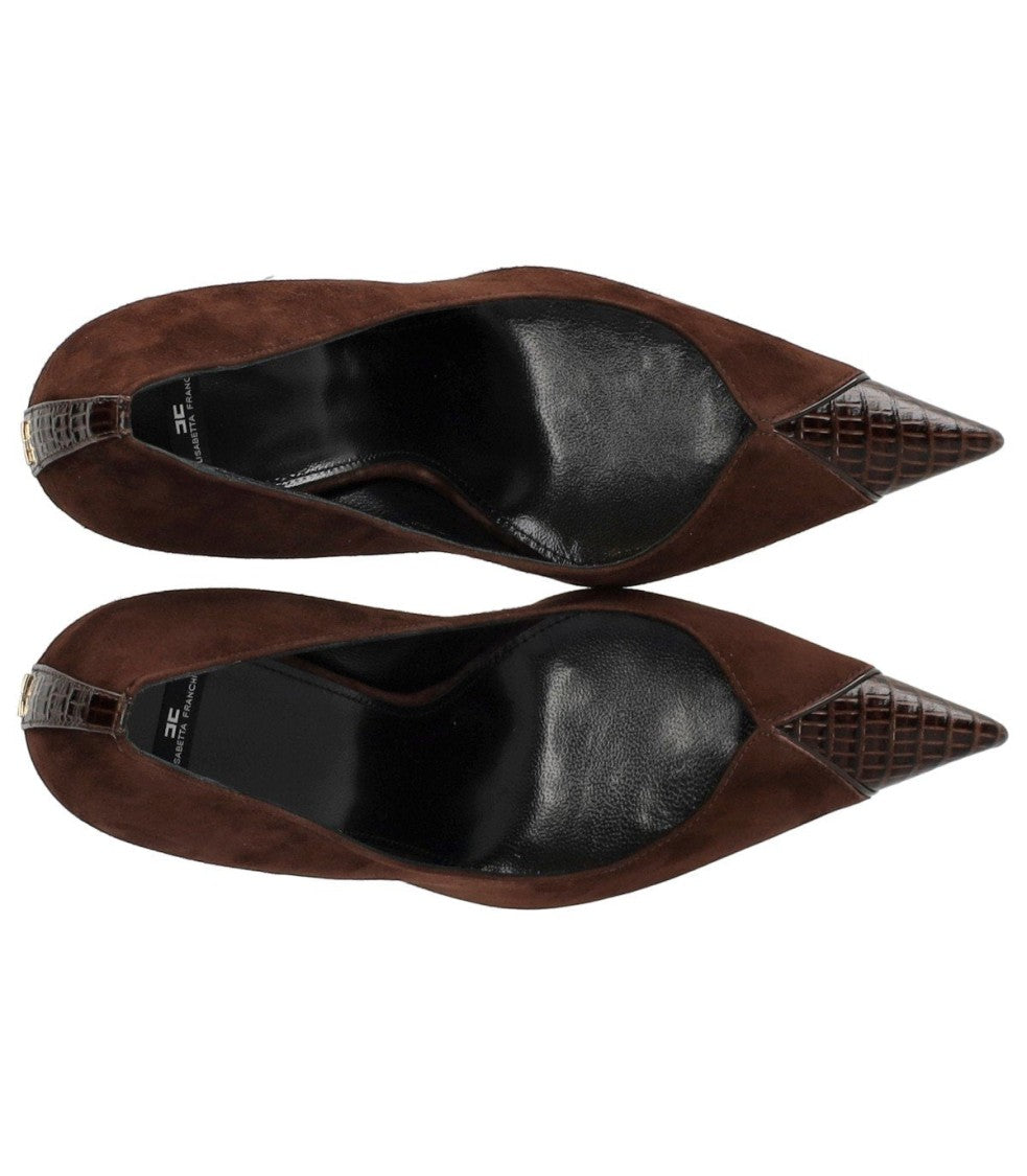 Elisabetta Franchi Brown Suede Pump