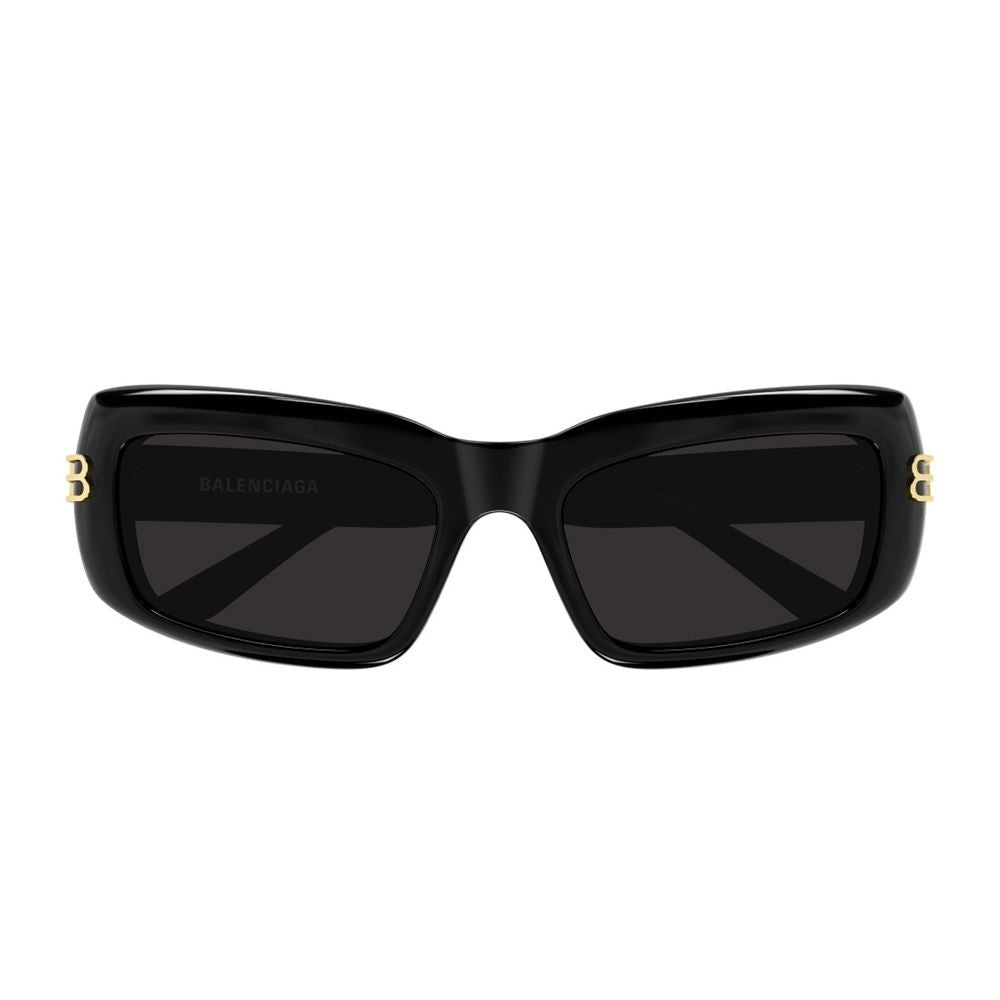 Balenciaga Bb0432s Everyday Line Narrow Rectangular Black Acetate Sunglasses