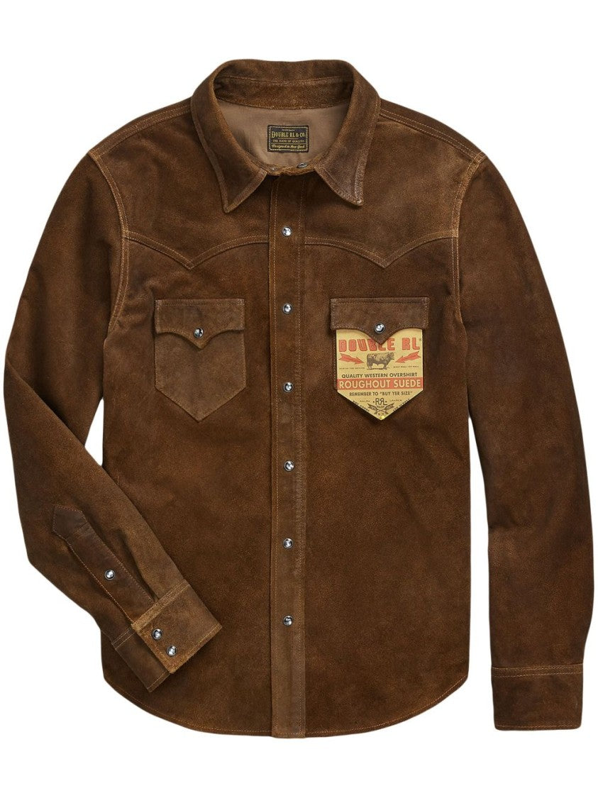 Polo Ralph Lauren Brown Suede Jacket With Western-Style Yoke