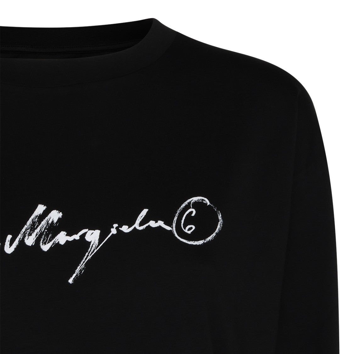 Mm6 By Maison Margiela Black Handwritten Print Long-Sleeved T-Shirt