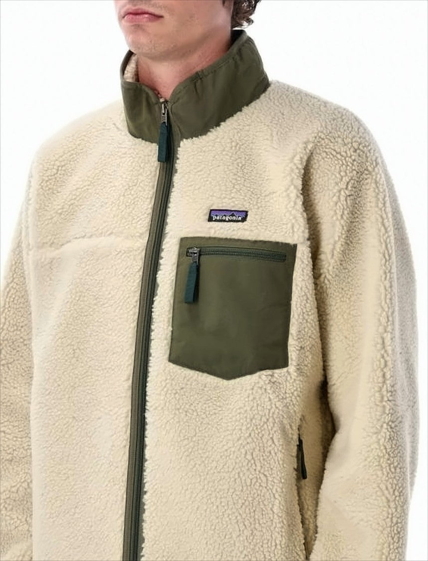 Patagonia Textured Fleece Jacket With High Collar