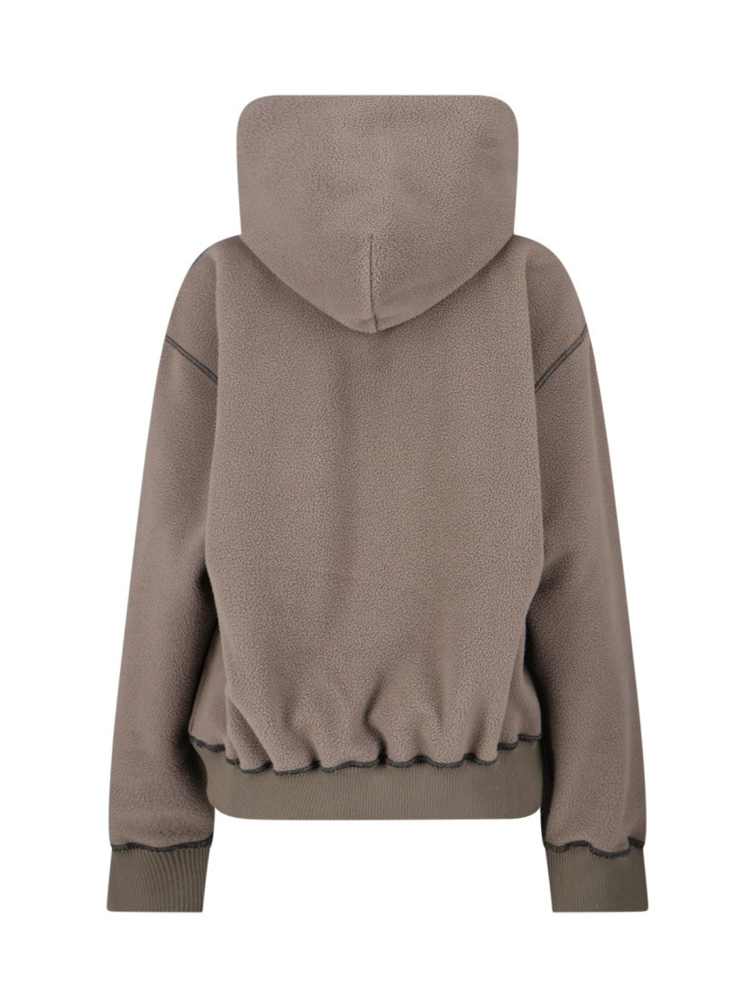 Mm6 By Maison Margiela Teddy Taupe Fabric Hoodie