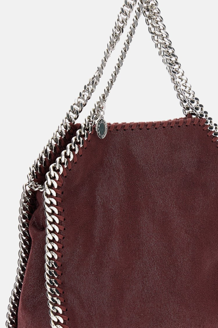 Stella Mccartney Plum Shaggy Deer Mini Tote With Diamond-Effect Chain