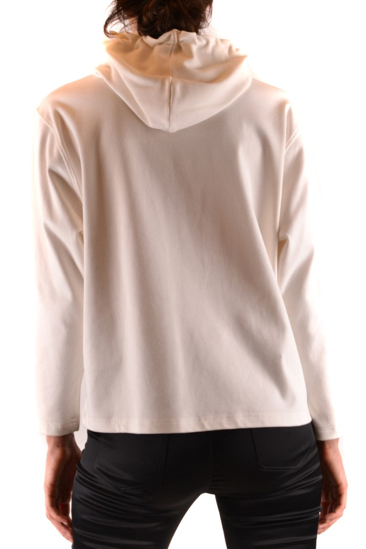 Moschino Minimalist White Sweatshirt With Gold Lettering