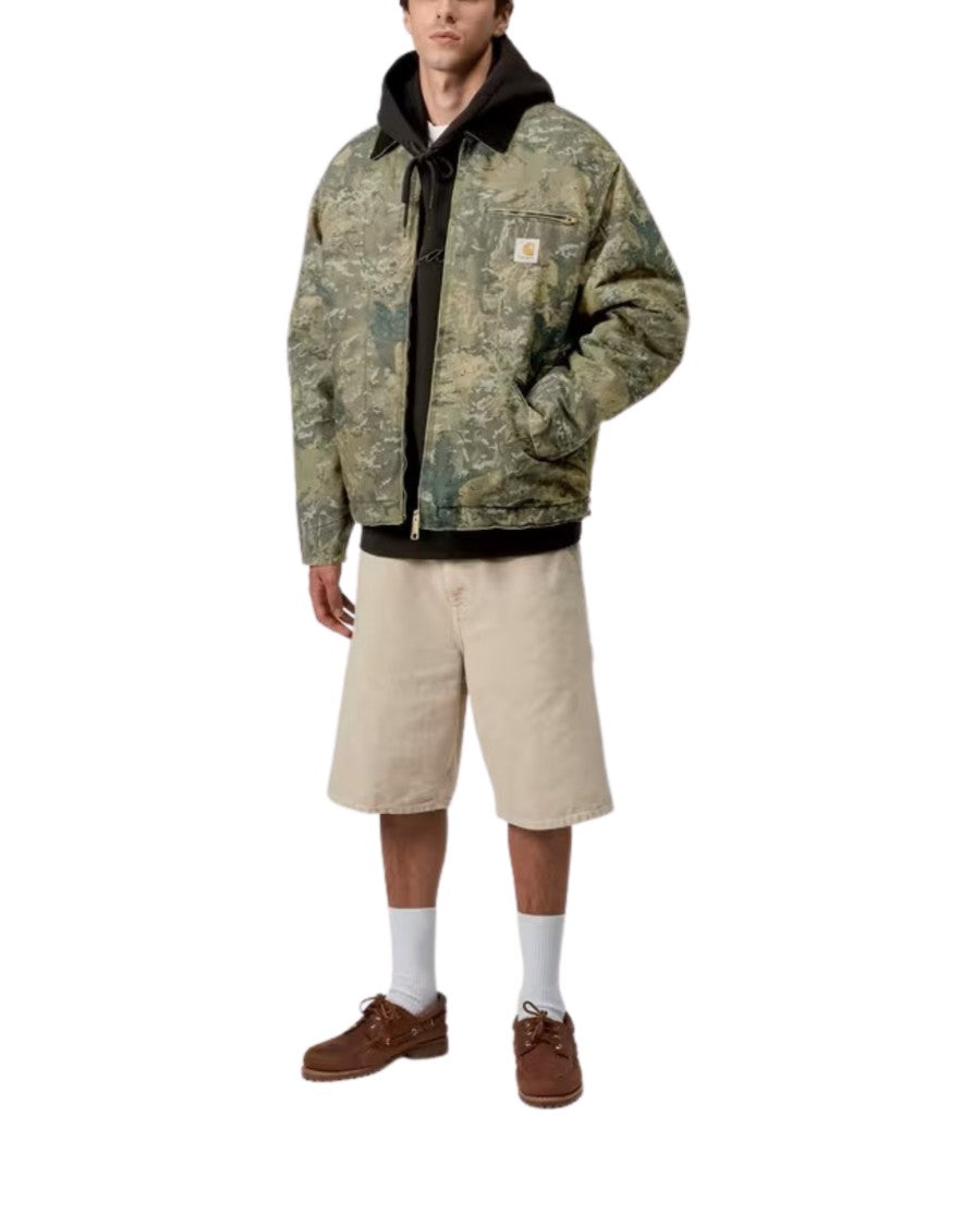 Carhartt Wip Camo Combi Green Stone Washed Dearborn Canvas Og Detroit Jacket