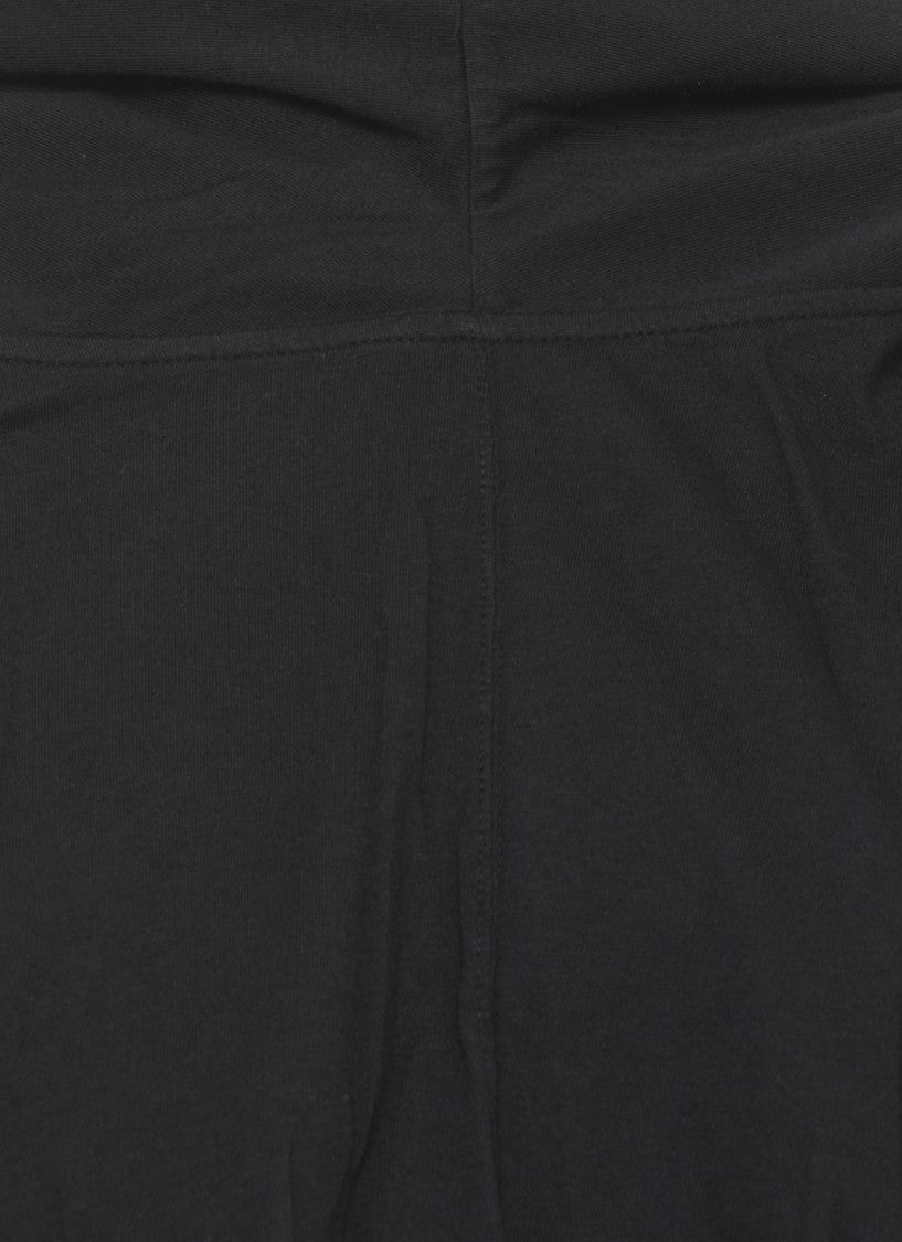 Drkshdw By Rick Owens Black Cropped Hooded Cotton Sweatshirt