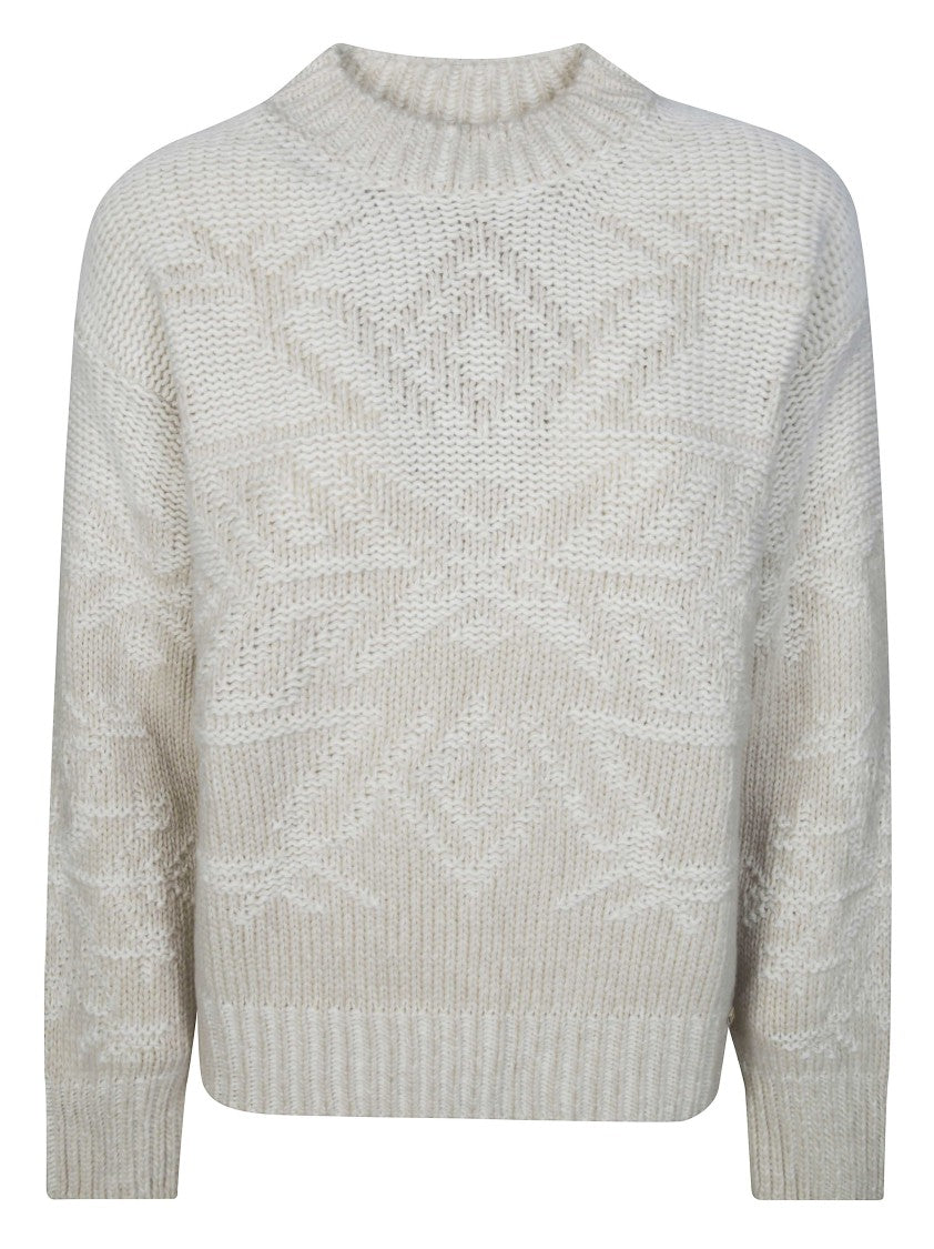 Herno Textured Geometric Knit Sweater