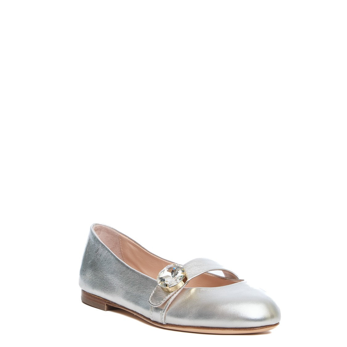 Agl Ballerine Milly Precious In Silver Leather