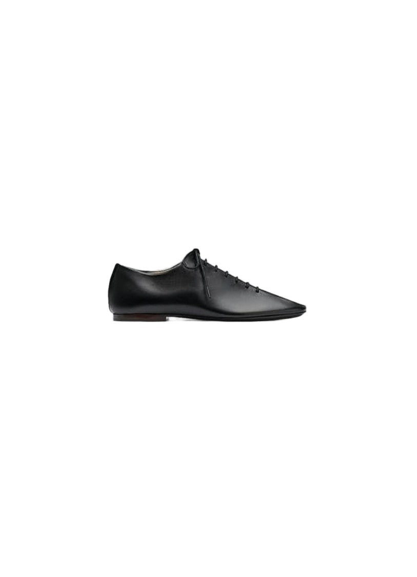 Lemaire Pointed Toe Black Leather Mules