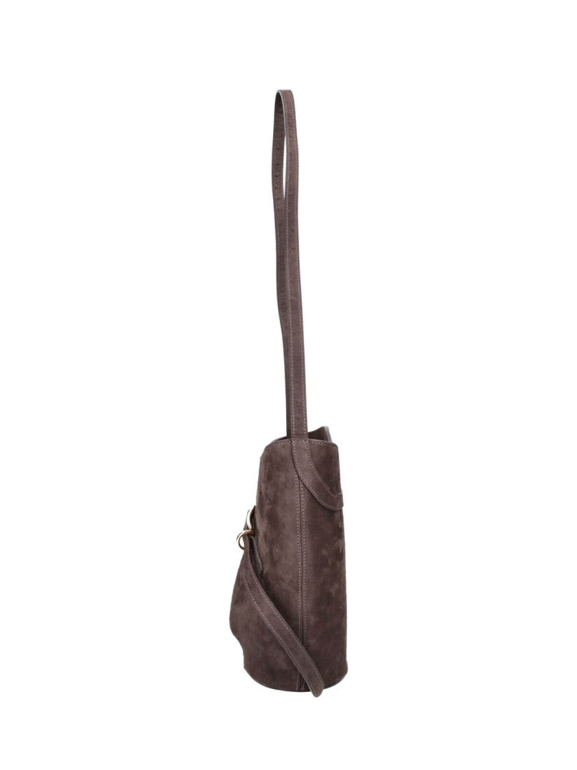 Liffner Textured Dark Brown Shoulder Bag