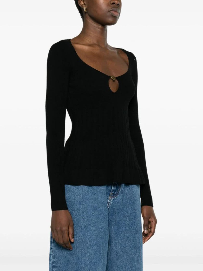 Philosophy Fitted Ribbed Peplum Sweater
