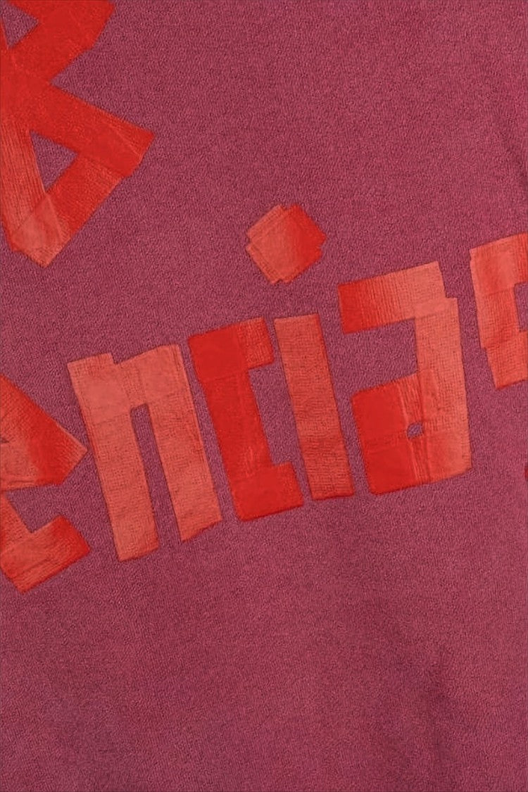 Balenciaga Cropped Burgundy Hoodie With Bold Logo Print And Relaxed Fit