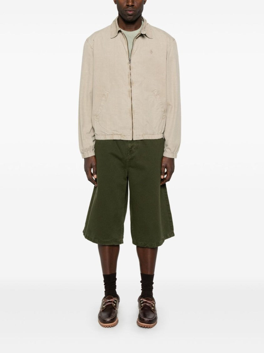 Polo Ralph Lauren Light Olive Green Poplin Jacket With Elasticated Cuffs And Hem