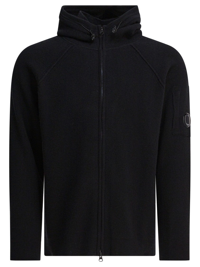 C.P. Company Full-Zip Lambswool Cardigan With Adjustable Hood