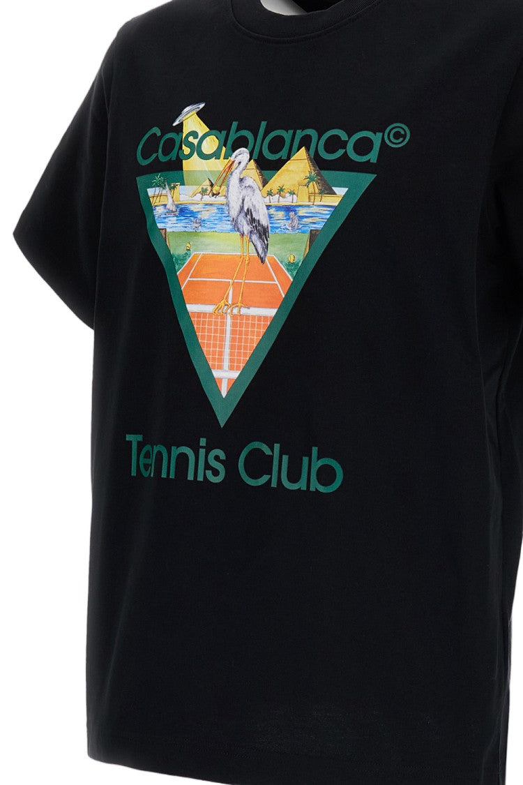 Casablanca Tennis Club Icon Printed Classic T-Shirt