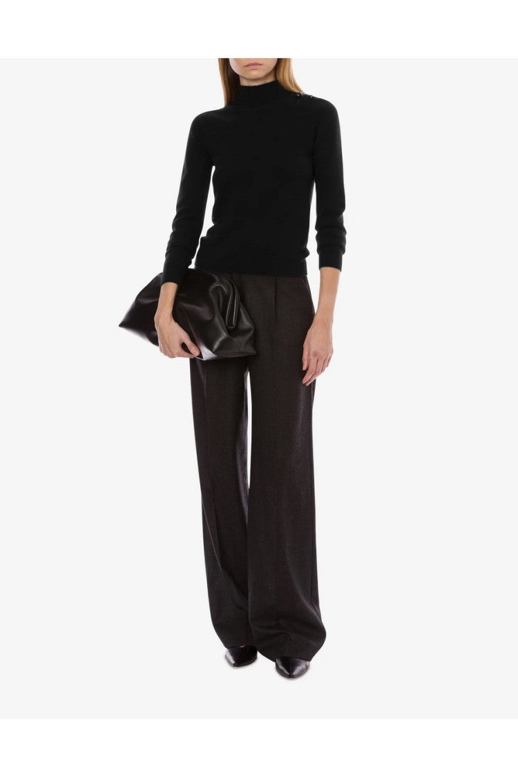 Alberta Ferretti Black Wool-Blend Sweater