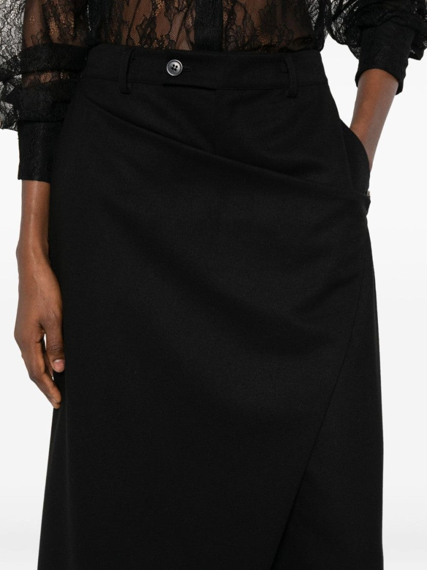 The Nina Studio Wrap-Effect Culottes With Asymmetrical Button Fastening And Welt Pockets