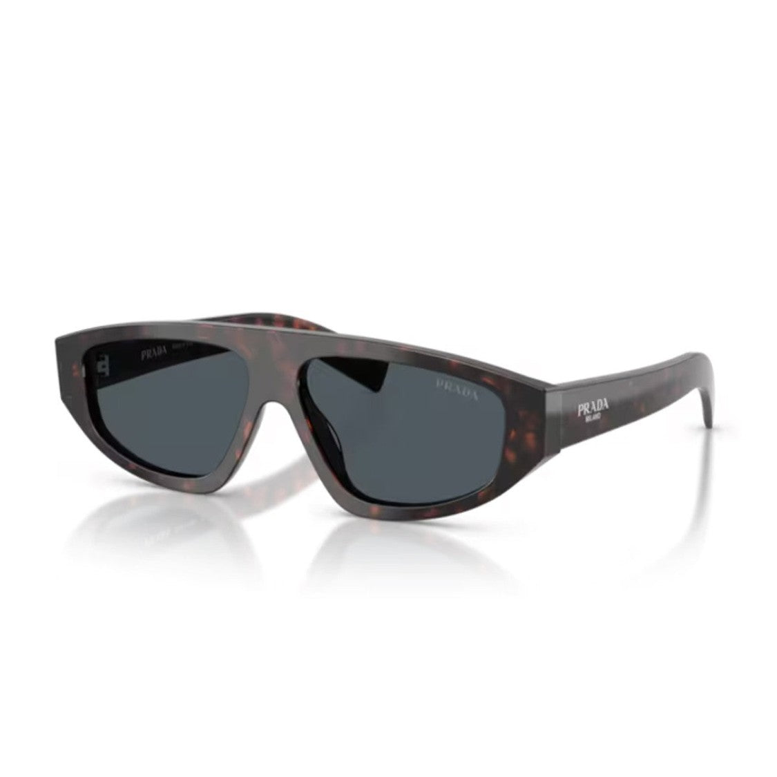 Prada Havana Pr C02s Sculpted Rectangular Sunglasses
